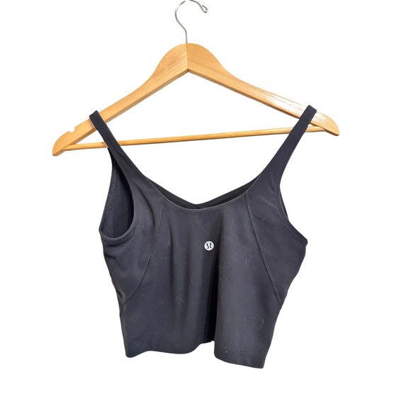 Lululemon Align Tank Top Women's Black Size 6 Cropped V-Neck Nulu - Picture 4 of 4